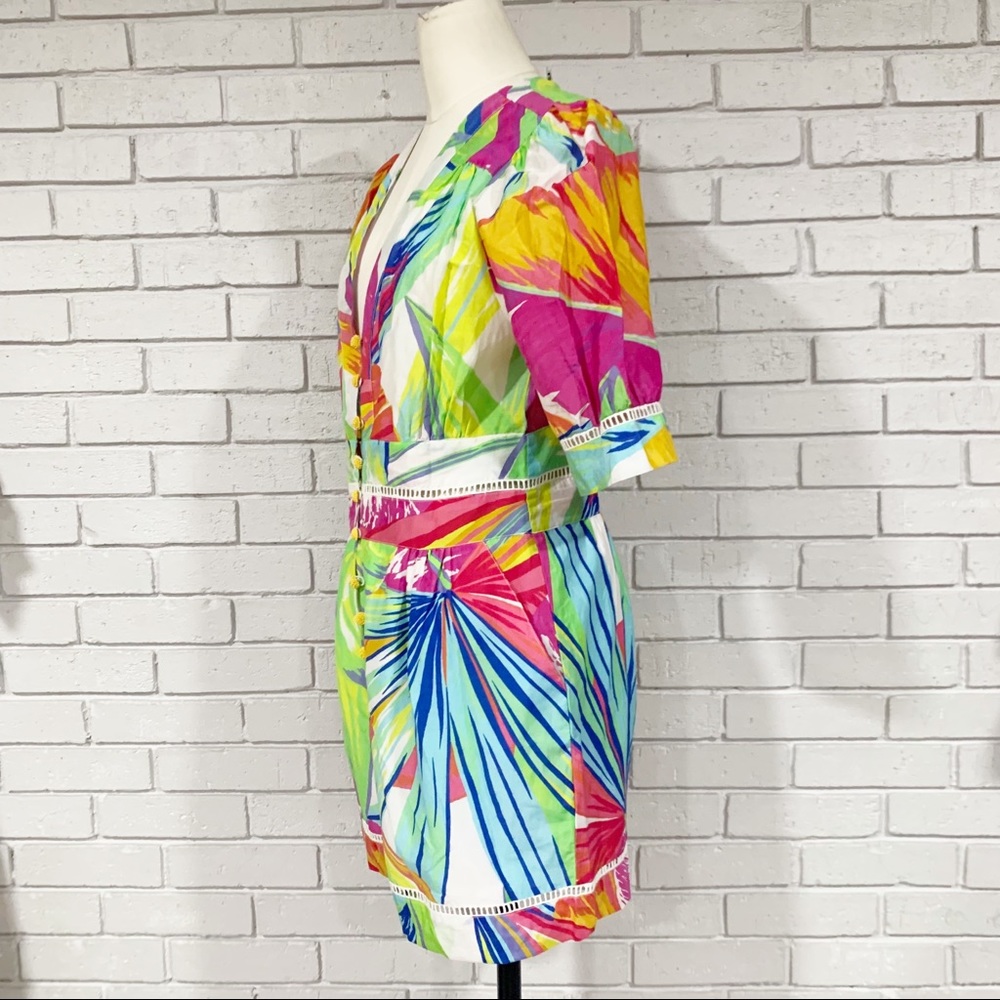 Farm Rio Women’s Rainbow Leaves Cotton Romper - Picture 5 of 13